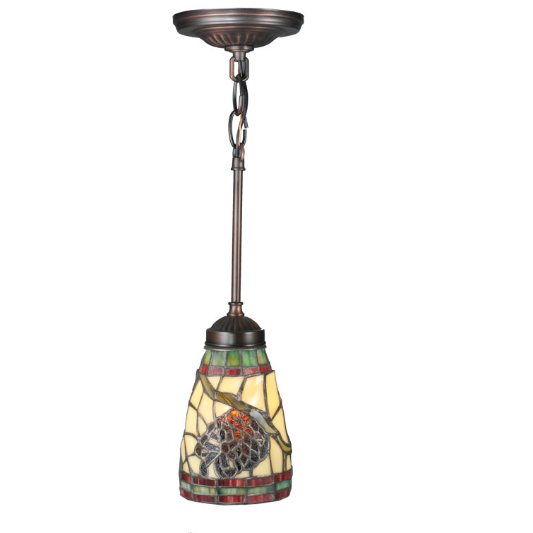 Pinecone Mini Pendant with Beige Art Glass and Mahogany Bronze Hardware