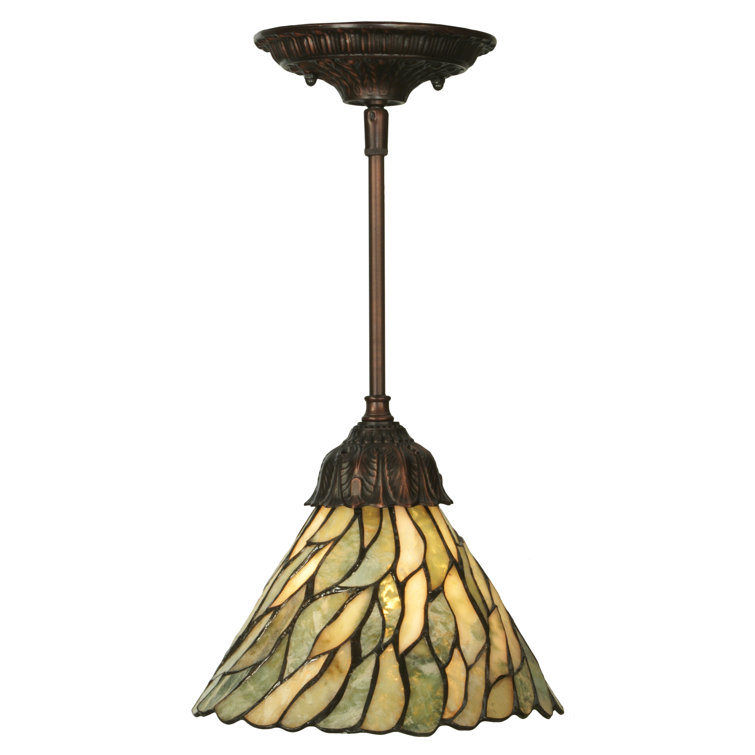 Lumina Jadestone 66.5" Mini Pendant with Leaf Detail in Mahogany Bronze