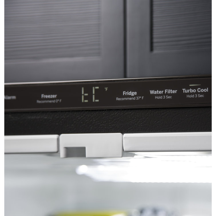 33" Black French Door Refrigerator with Ice Maker and Smart Features