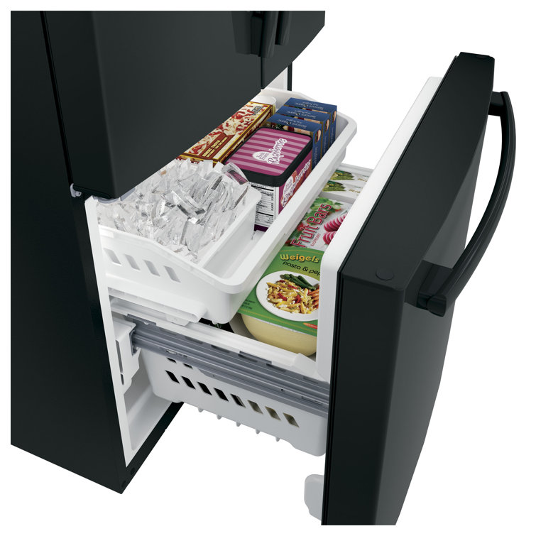 33" Black French Door Refrigerator with Ice Maker and Smart Features