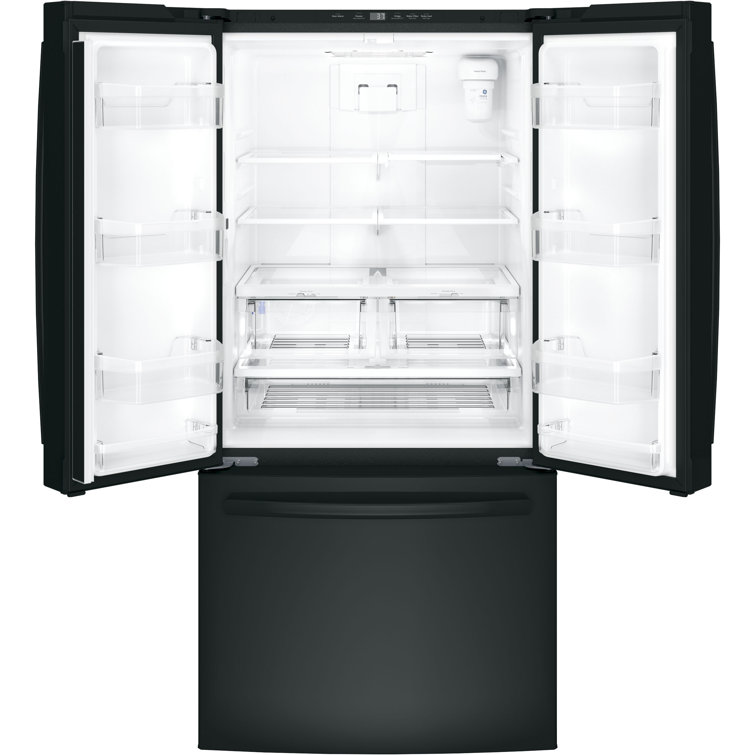 33" Black French Door Refrigerator with Ice Maker and Smart Features