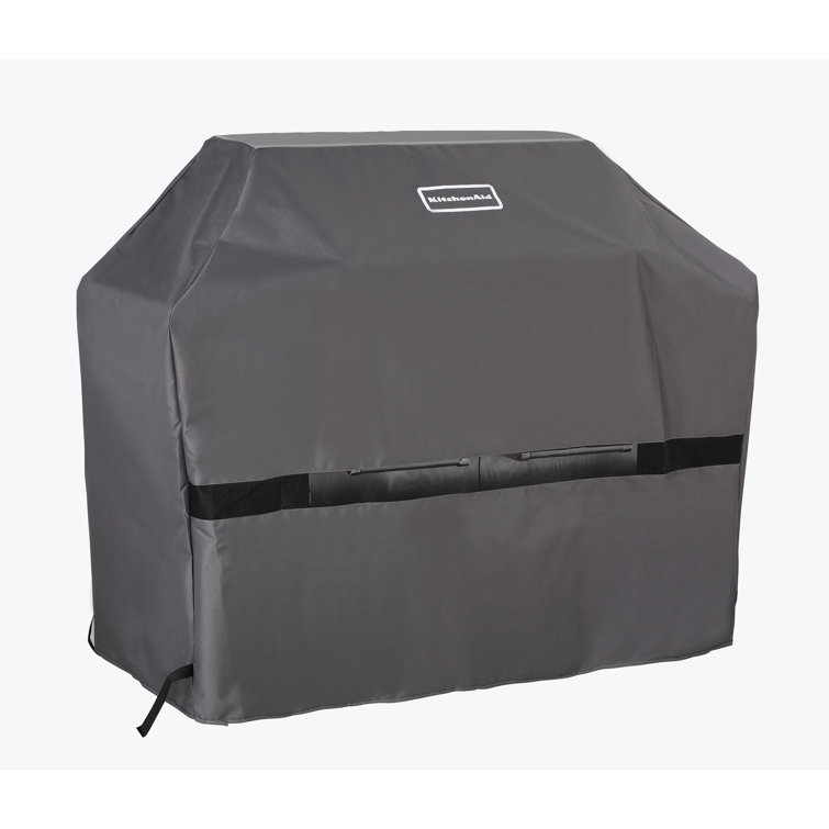 Gray Polyester PVC Large Grill Cover with Velcro Straps