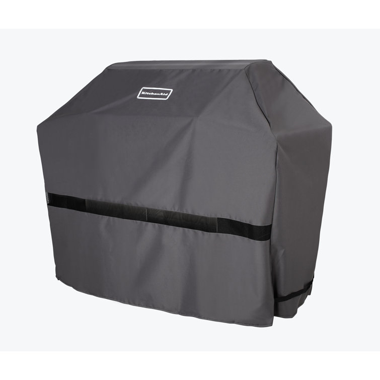 Gray Polyester PVC Large Grill Cover with Velcro Straps