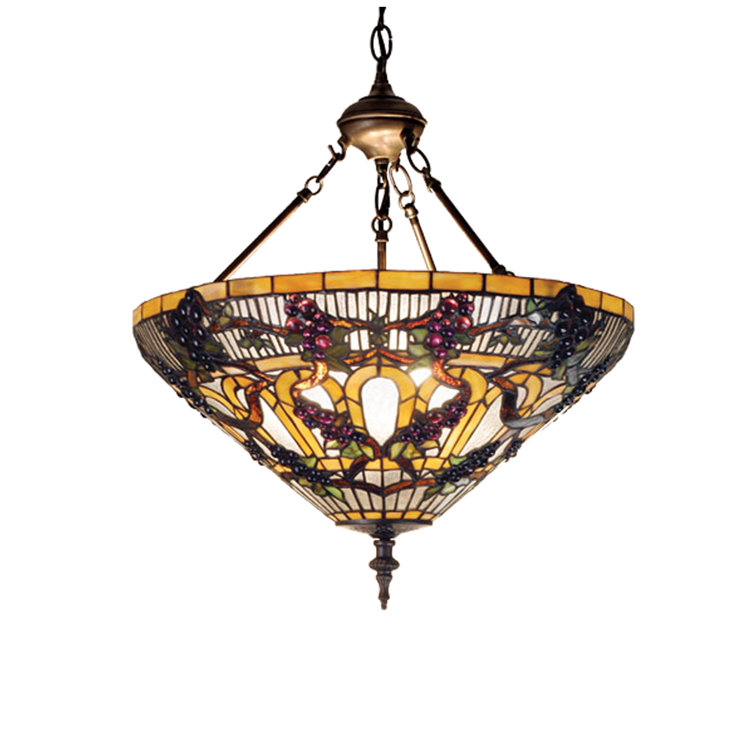 Mahogany Bronze 24" Glass 3-Light Indoor/Outdoor Pendant