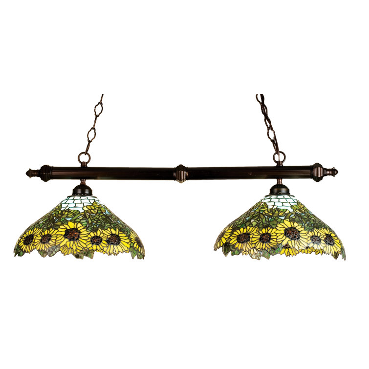 Mahogany Bronze 38" Glass Island Pendant Light