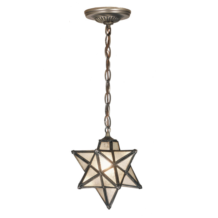 Moravian Star Mini Pendant in Mahogany Bronze with Clear Seeded Glass