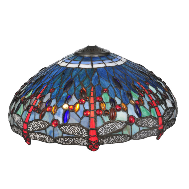 Scarlet Dragonfly Stained Glass 60" Bronze Floor Lamp