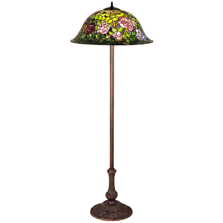 Tiffany Style Stained Glass Bronze Floor Lamp