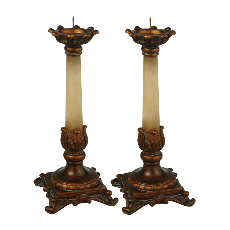 Arcadia Bronze and Ivory Tabletop Candle Lantern