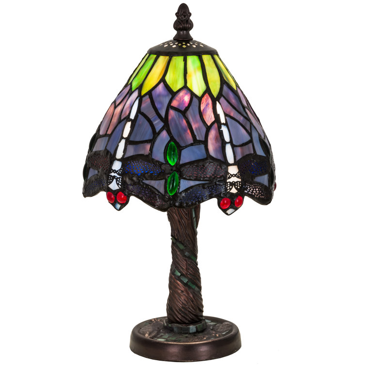 Dusky Sky Blue Stained Glass 1-Light Novelty Lamp