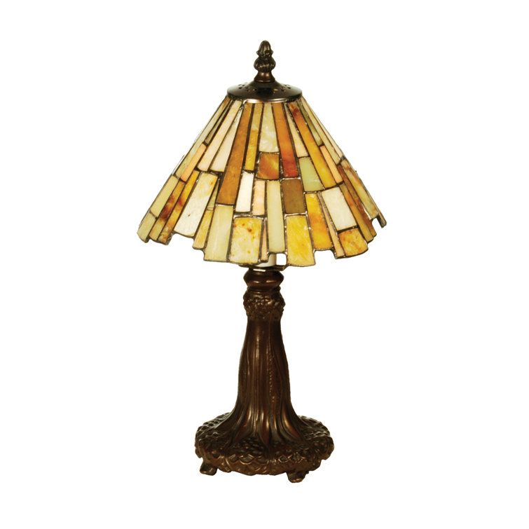 Bronze Stained Glass Art Deco Mini Lamp