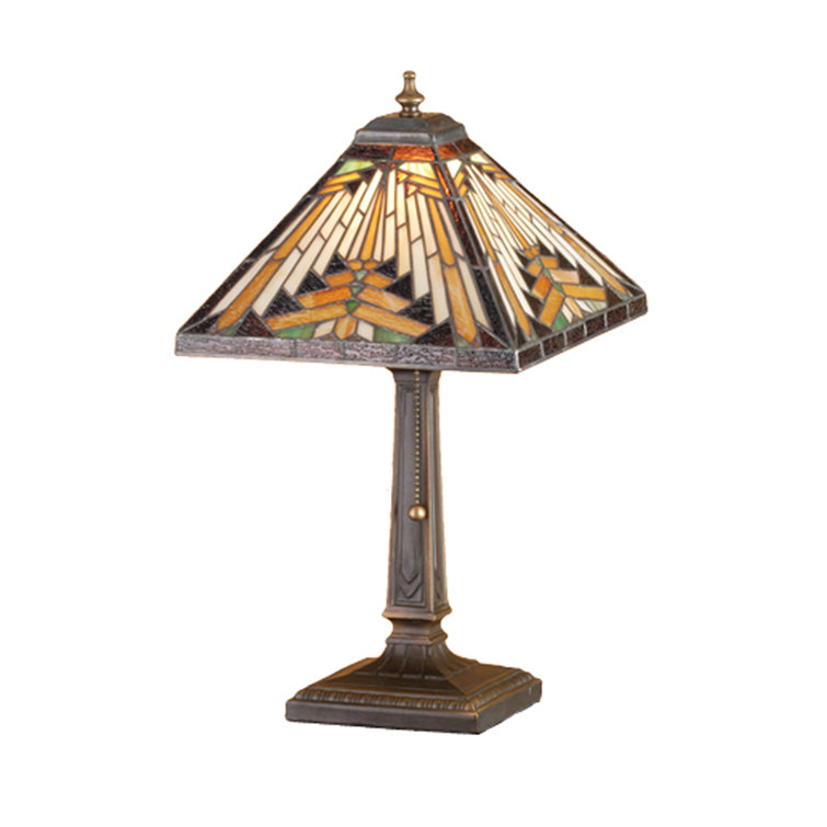Nuevo Mission Bronze Stained Glass 18" Accent Lamp
