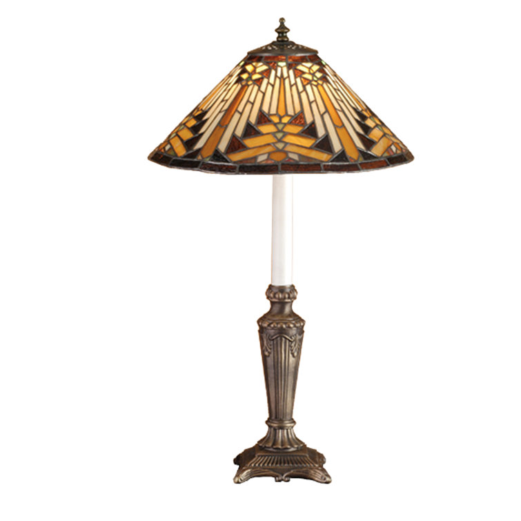 Craftsman Brown 22" Tiffany Inspired Stained Glass Table Lamp