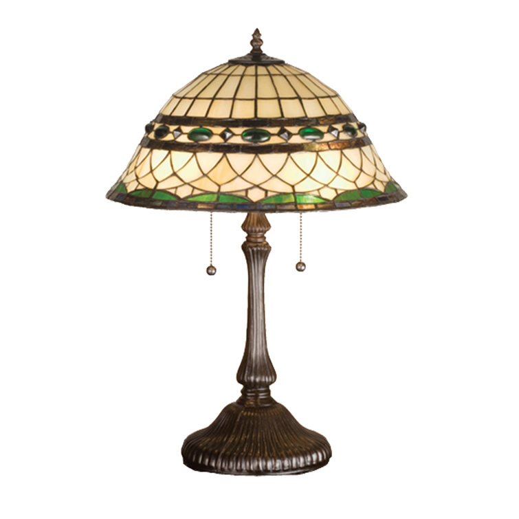 Tiffany Style 23" Bronze Stained Glass Table Lamp