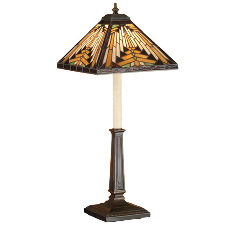 Nuevo Mission Mahogany Bronze Stained Glass Table Lamp