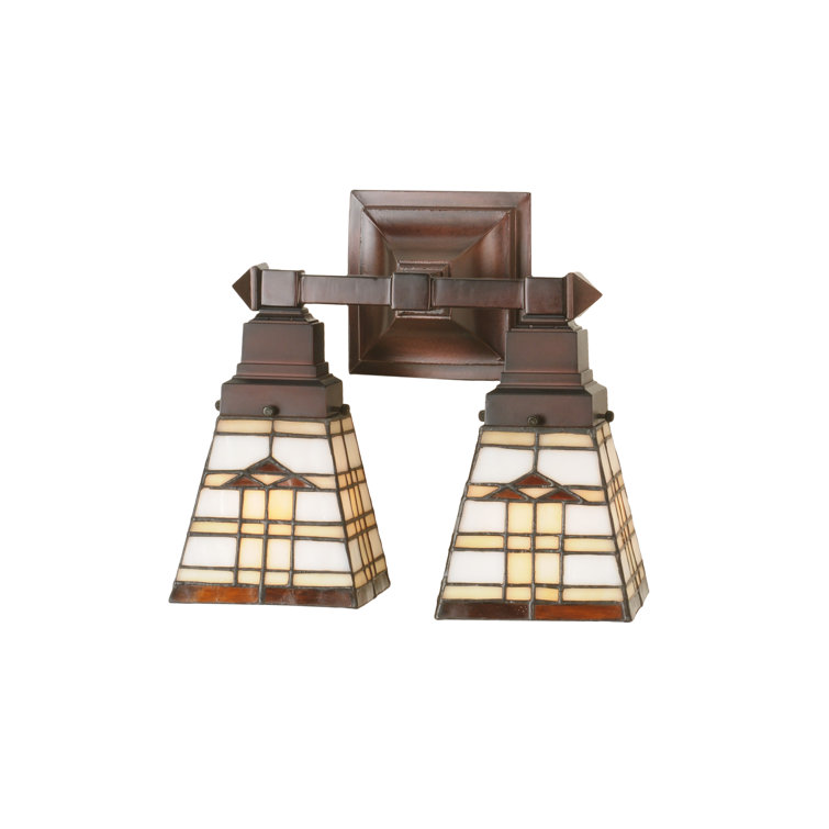 Arrowhead Mission Dual-Light Sconce in Bronze and Black