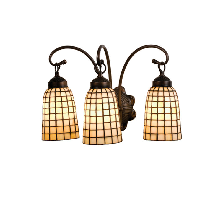 Terra Bone Beige 3-Light Vanity Wall Sconce in Mahogany Bronze