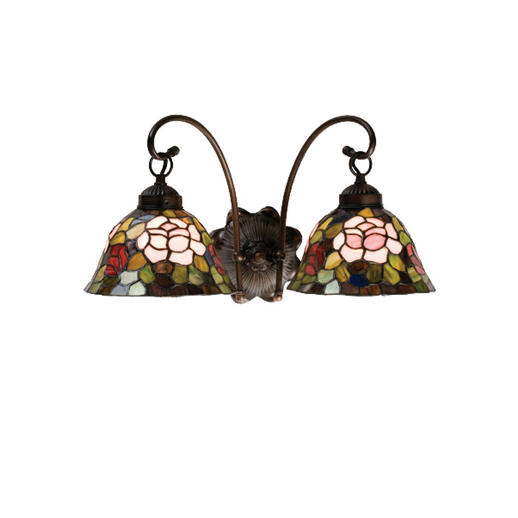 Meyda Tiffany Rosebush 2-Light Mahogany Bronze Wall Sconce