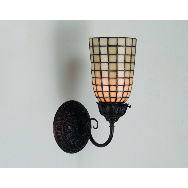 Black Direct Wired Electric Wall Sconce with Geometric Shade