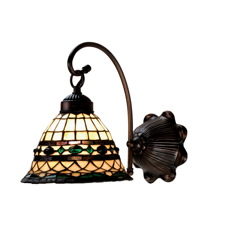 Mahogany Bronze Tiffany Style 1-Light Wall Sconce