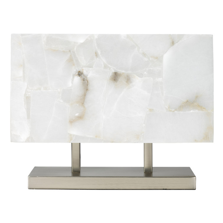 Silver Alabaster 2-Light Adjustable Table Lamp