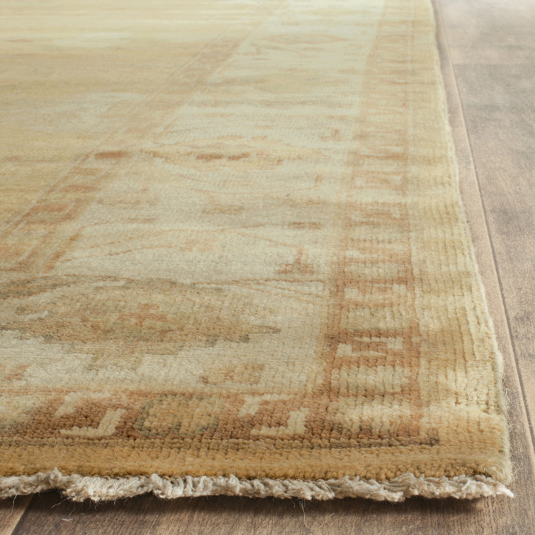 Ivory Elegance Hand-Knotted Wool Oushak Rectangular Rug 10' x 14'