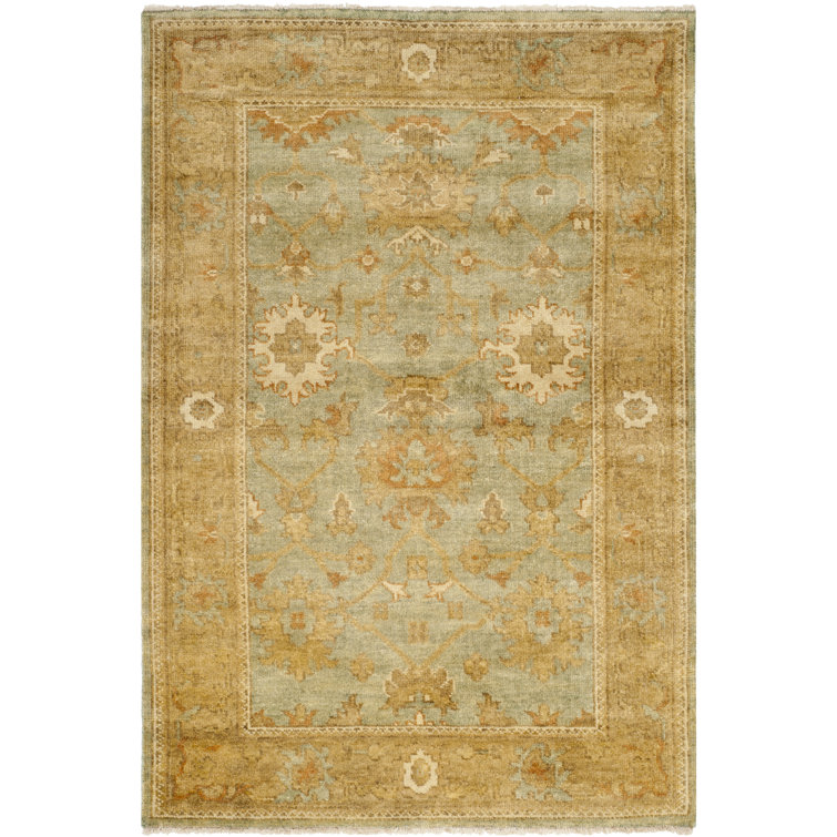 Handmade Dark Green and Brown Wool 8' x 10' Rug