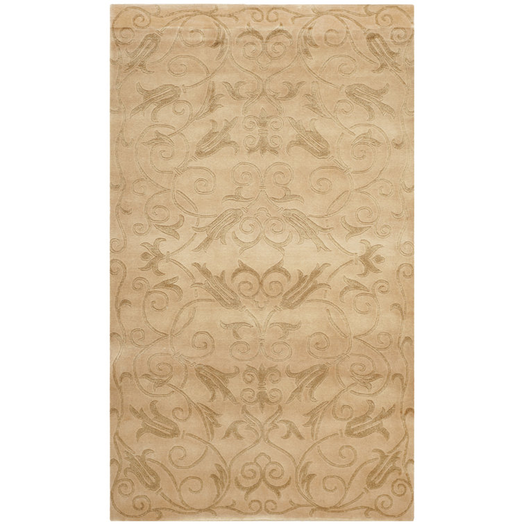 Eco-Friendly Ivory Wool & Silk 6' x 9' Hand-Knotted Area Rug