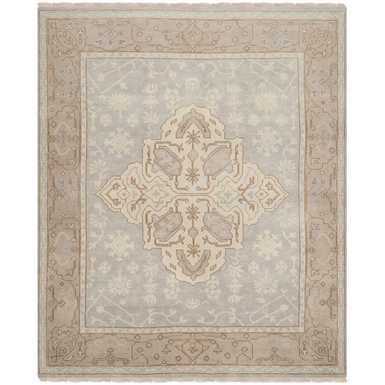 Elysian Light Blue Hand-Knotted Wool 10' x 14' Area Rug
