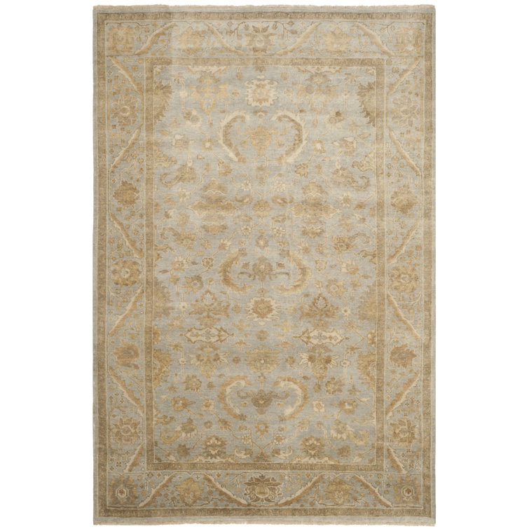Elysian Light Blue Hand-Knotted Wool 9' x 12' Area Rug