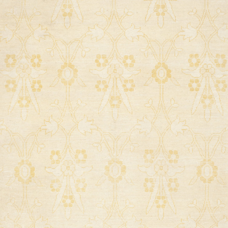Oushak 6' x 9' Beige Hand-Knotted Wool Area Rug