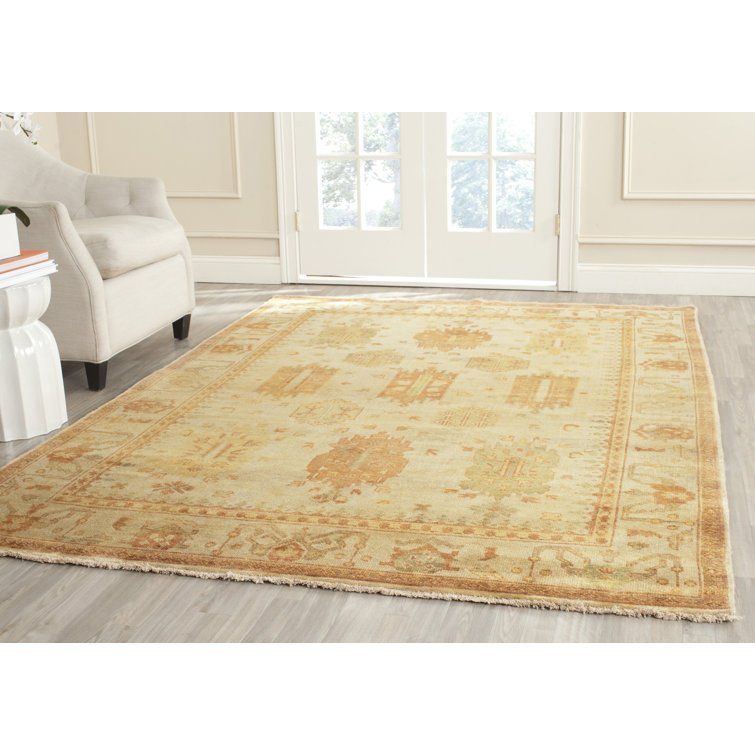 Ivory Elegance 9' x 12' Hand-Knotted Wool Oushak Area Rug