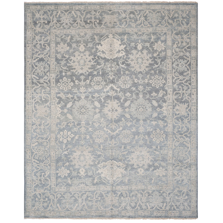 Oushak Gray Hand-Knotted Wool 6' x 9' Area Rug