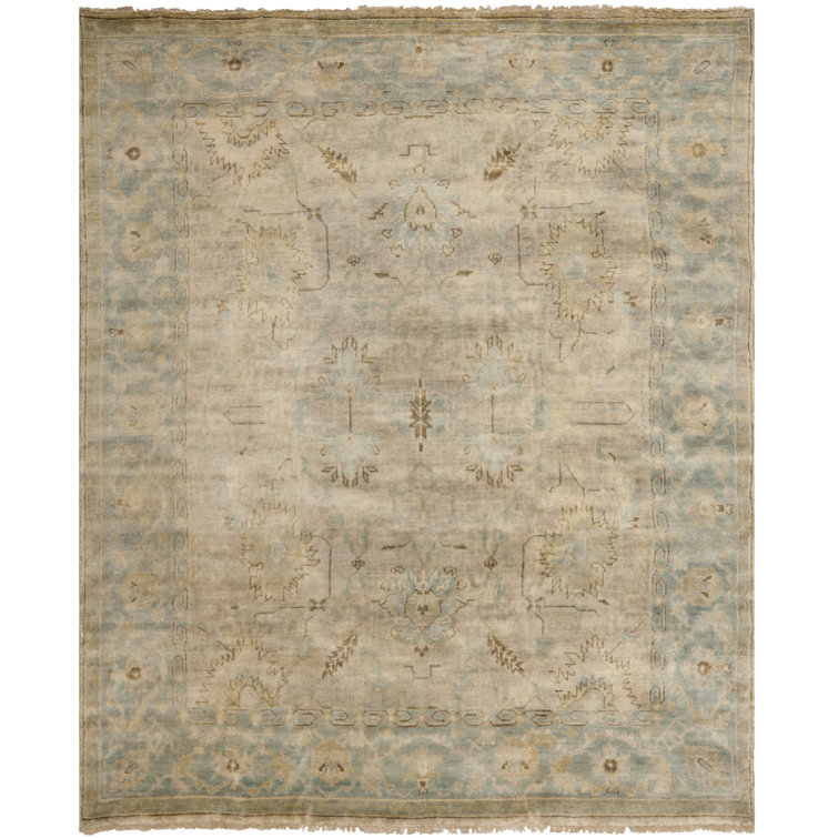 Handmade Blue Wool 6' x 9' Oriental Area Rug