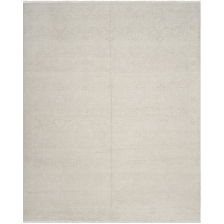 Hand-Knotted Light Blue Wool 6' x 9' Rectangular Rug