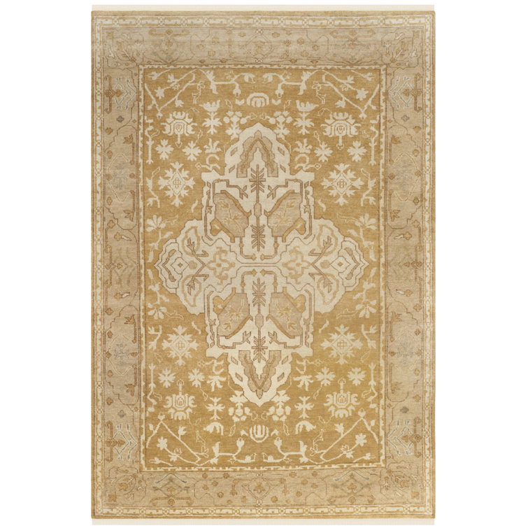 Elegant Oushak Hand-Knotted Light Blue Wool Area Rug, 6' x 9'