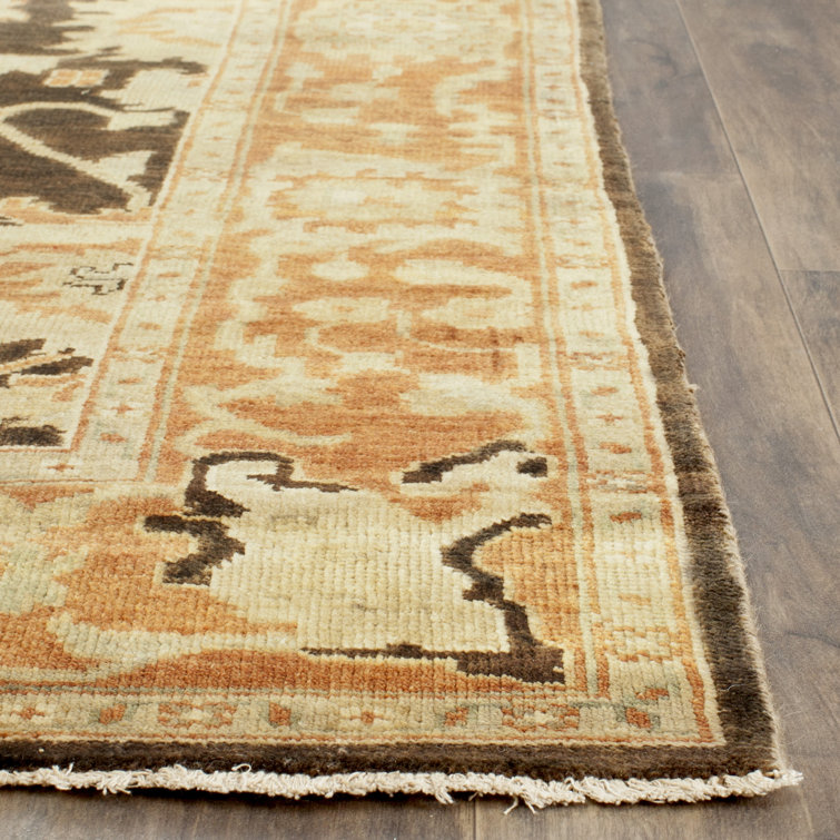 Oushak Hand-Knotted Wool Oriental Runner Rug