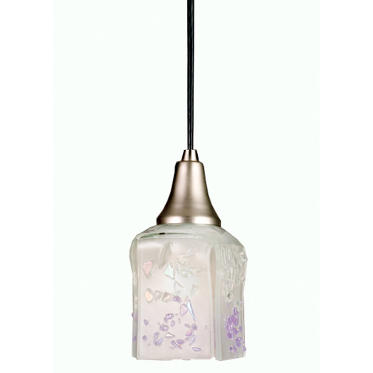 Kayme Icicle Mini Pendant with Blue Accents in Brushed Nickel