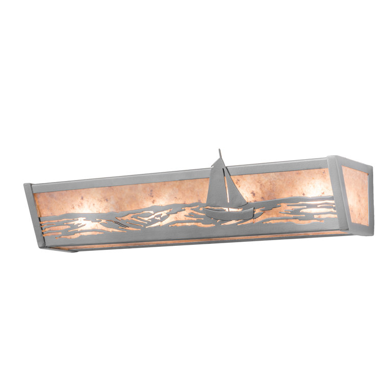 Nickel 4-Light Nautical Vanity Light with Mica Shade