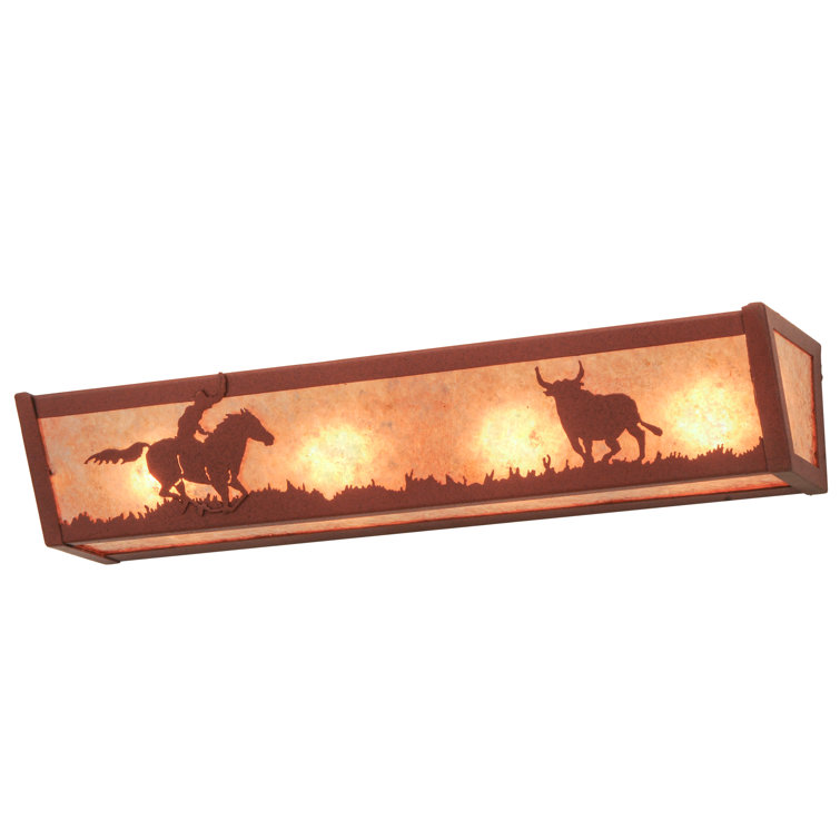 Rustic Wrangler 24" Rust Finish Cowboy Vanity Light