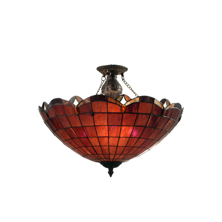Elan 24" Black Globe Glass Semi-Flush Mount Light