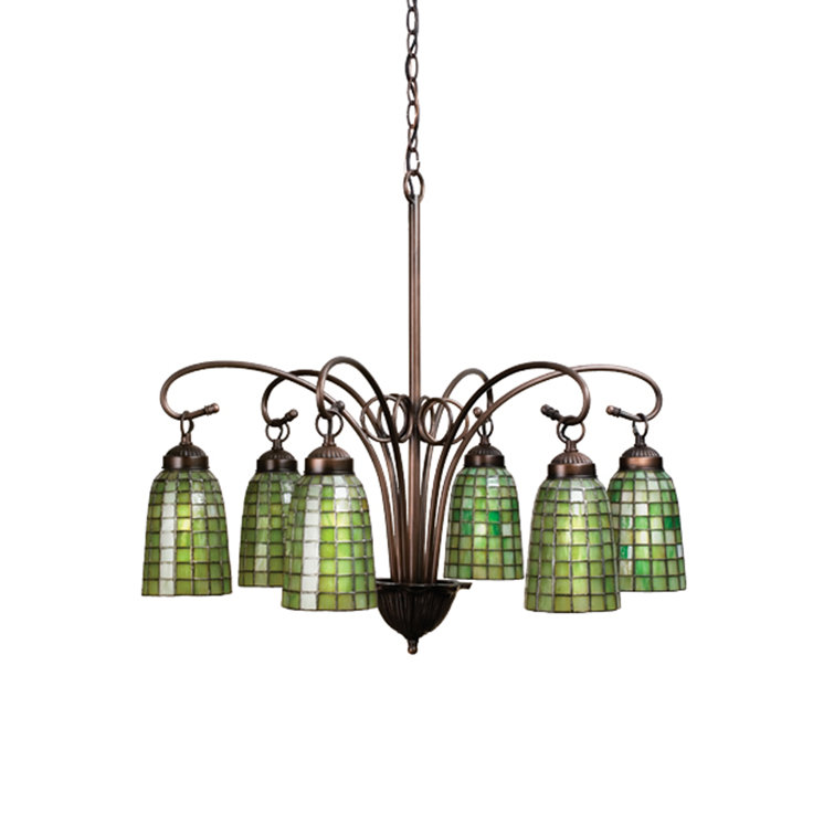 Elegant Bronze 6-Light Medium Base Chandelier