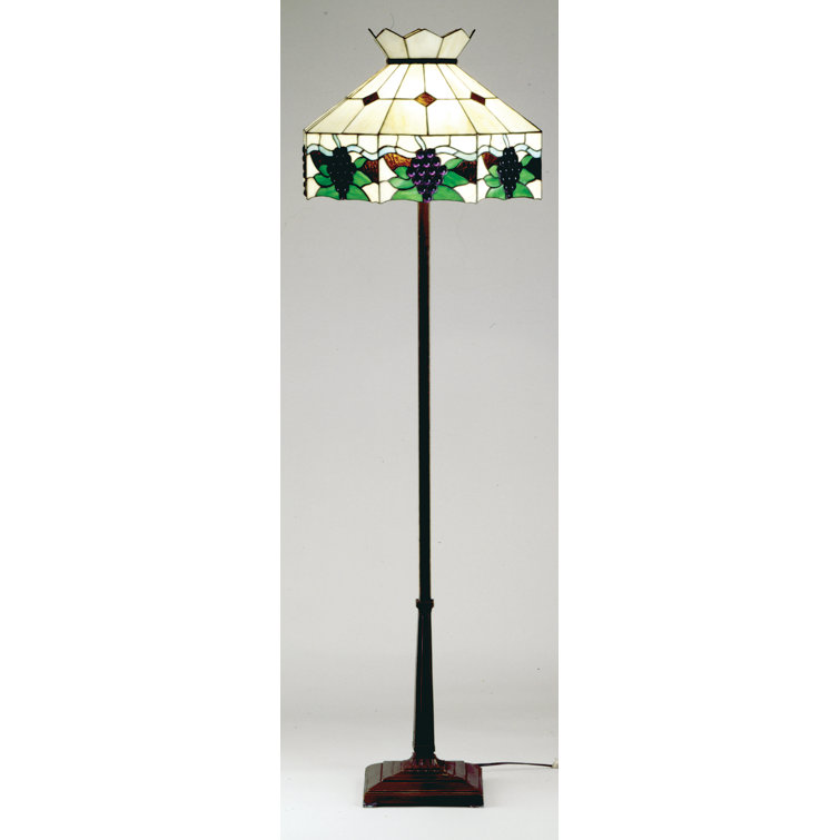 Bronze Mission 60'' Stained Glass 2-Light Floor Lamp