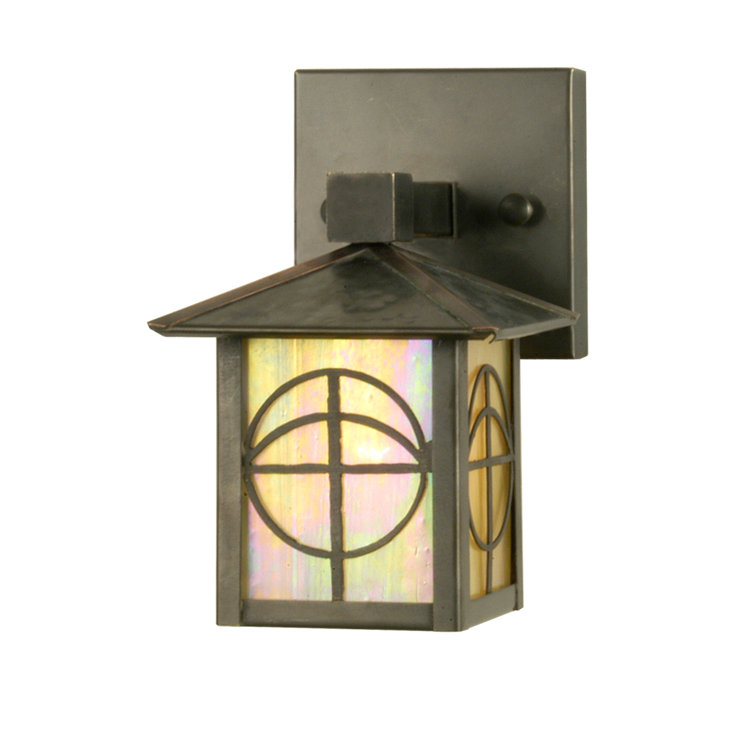 Craftsman Brown 8" Direct Wired Dimmable Lantern Sconce
