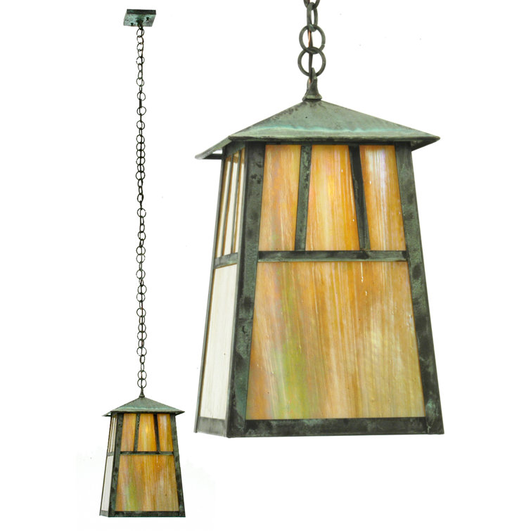 Stillwater Craftsman 69" Beige Glass Outdoor Pendant Light