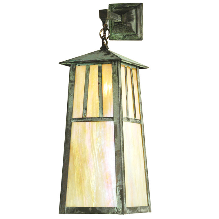 Verdi Brass 25.5'' Handcrafted American Craftsman Lantern Sconce