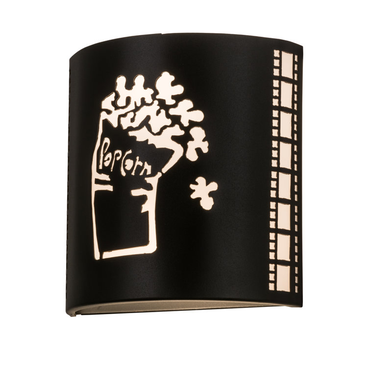 Tinseltown 10" Black Steel Popcorn Filmstrip Sconce