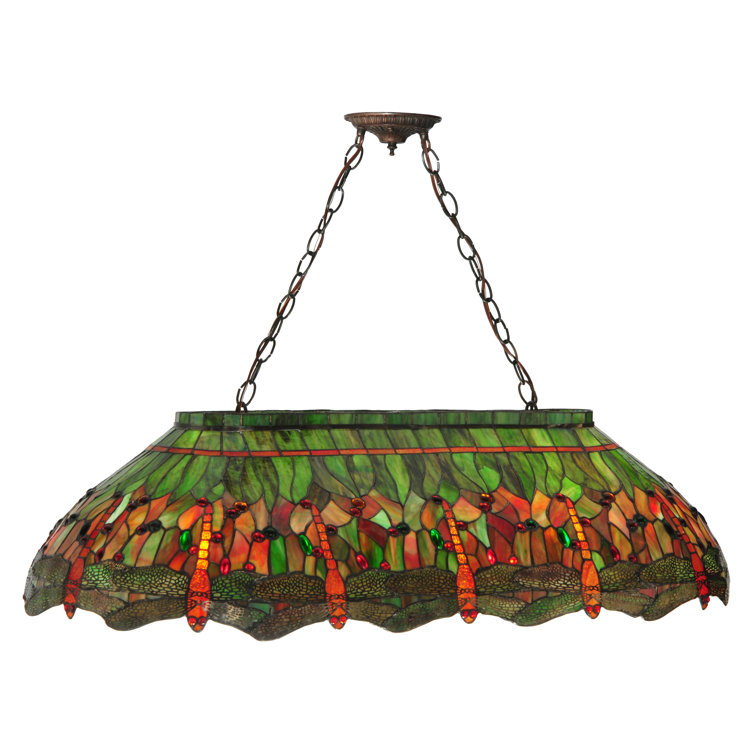 Tiffany Dragonfly 18" Bronze Glass Island Light for Indoor/Outdoor
