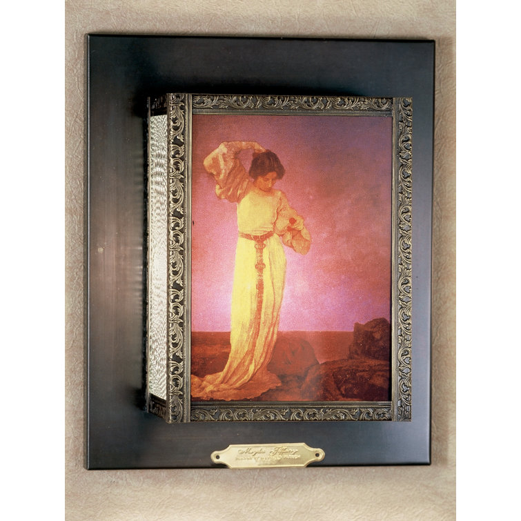 Maxfield Parrish Inspired Bronze & Pink Glass Sconce