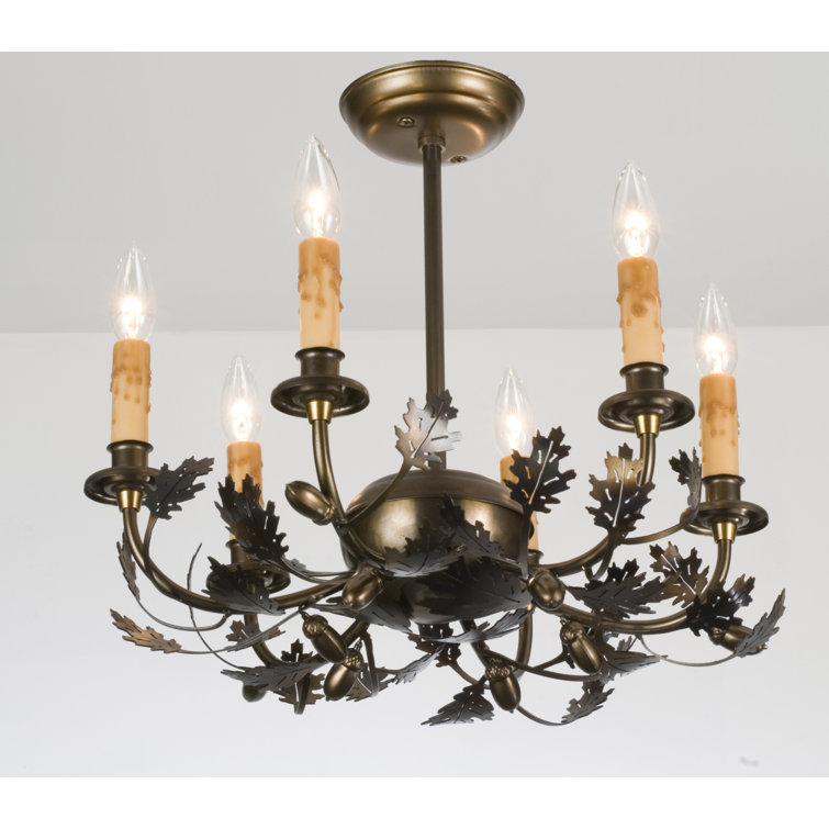 Antique Copper 6-Light Mini Candle Style Chandelier